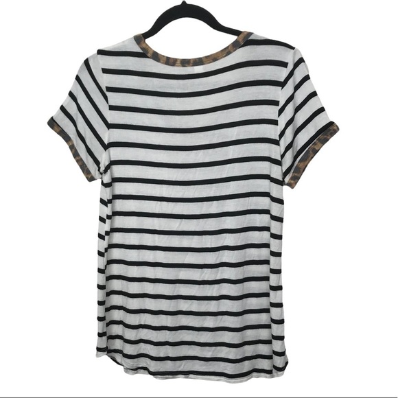Twenty Ten Black White Stripe Short Sleeve Tee T Shirt Approx Medium - Picture 7 of 8